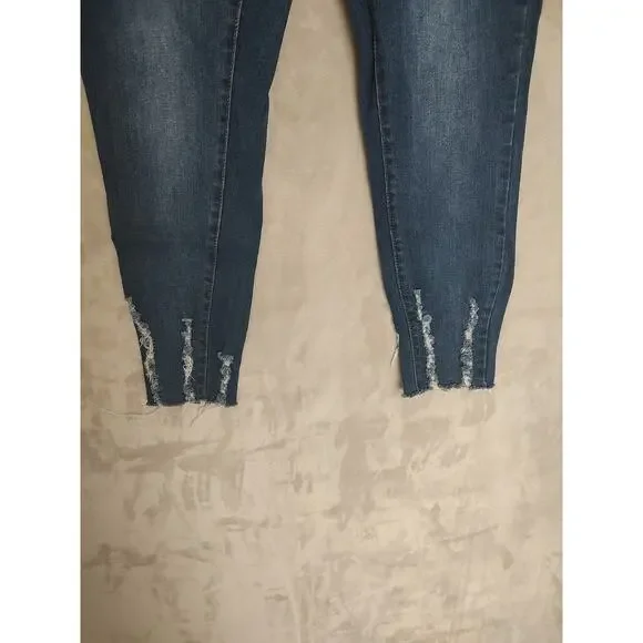 Ashley Stewart, Womens Jeans, Blue, Size 14, Stretchy, Tappered Leg, Distressed - Picture 10 of 13